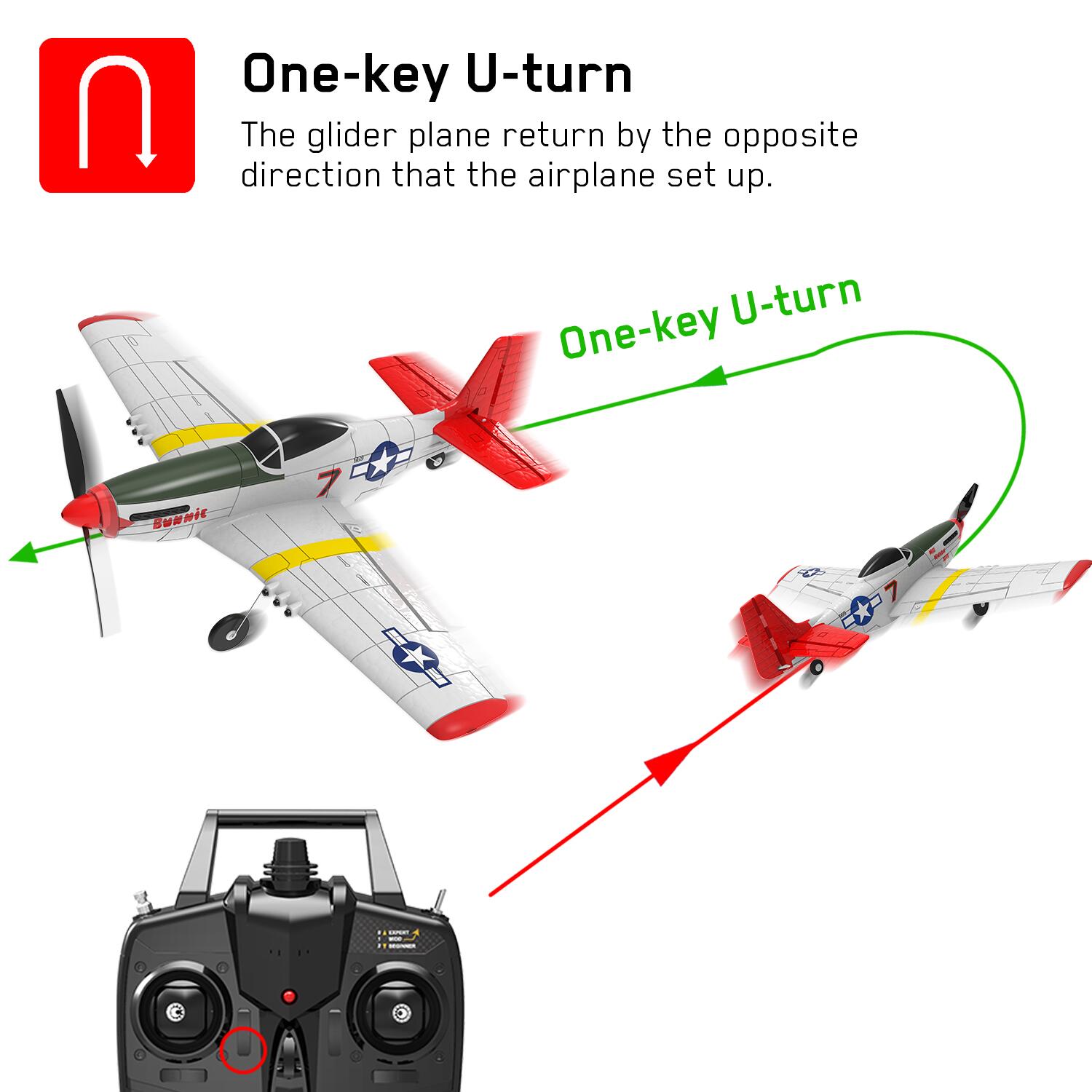 Eachine-Mini-Mustang-P-51D-V2-761-5-EPP-Spannweite-400mm-24G-6-Achsen-Gyro-RC-Flugzeug-Trainer-mit-F-1576734-11